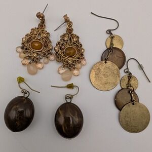 Boho Dangle Drop Earrings‎ Lot - Gold Toned - Seed Bead - Statement Jewelry
